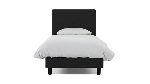 Boxspring Illinois vlak met Bridge matras 1-persoons, zwart
