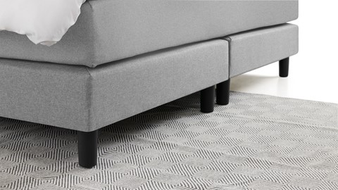 Boxspring Illinois vlak met gestoffeerd matras 2-persoons, lichtgrijs