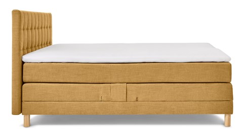 Boxspring Grid verstelbaar met gestoffeerd matras, geel