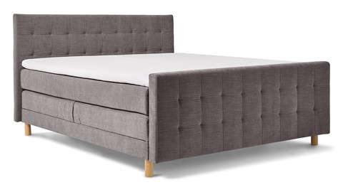 Boxspring Grid verstelbaar met gestoffeerd matras en voetbord, antraciet