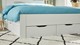 Bed Space met gestoffeerd hoofdbord en opbergladen, wit + grijs