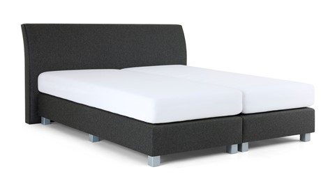 Boxspring Morero vlak met polyether matras, charcoal