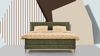 Boxspring Nove vlak met gestoffeerde matras