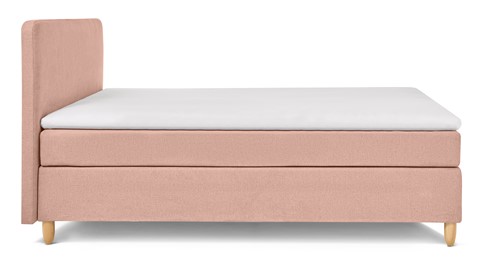 Boxspring Round vlak met gestoffeerd matras, roze