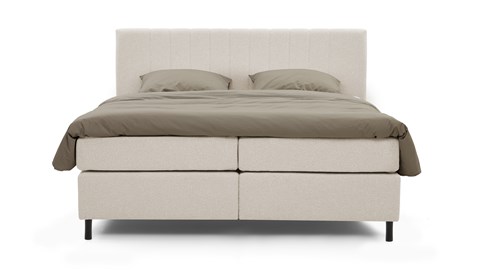 Boxspring Stripe vlak met gestoffeerd matras, beige