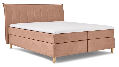 Boxspring Edge vlak met gestoffeerd matras, roze