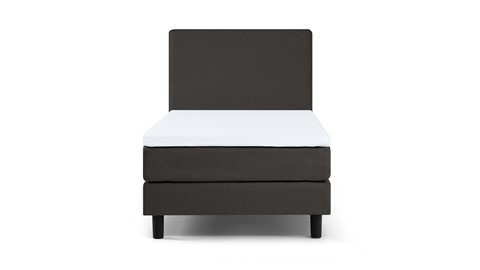 Boxspring California vlak met gestoffeerd matras 1-persoons, donkergrijs