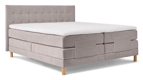 Boxspring Grid verstelbaar met gestoffeerd matras, grijs