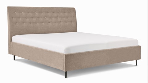 Bed Luxe met hoofdbord Button, grijs