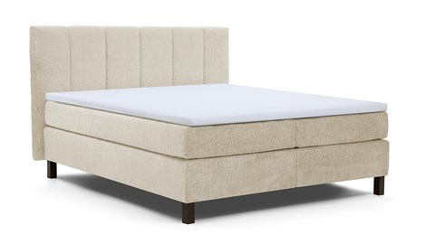 Boxspring Cloud vlak met gestoffeerd matras, beige