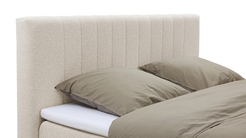 Boxspring Stripe vlak met gestoffeerd matras, beige