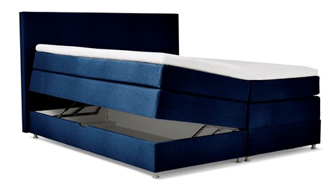 Opbergboxspring Square met gestoffeerd matras, floyd donkerblauw