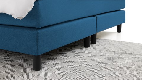 Boxspring Illinois vlak met gestoffeerd matras 2-persoons, blauw