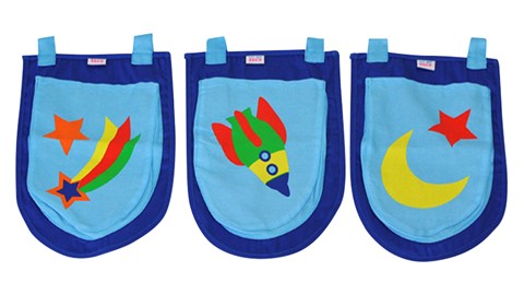 3 opbergzakjes astro Pino/Scott, blauw