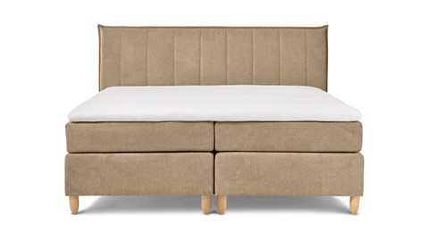 Boxspring Edge vlak met gestoffeerd matras, beige