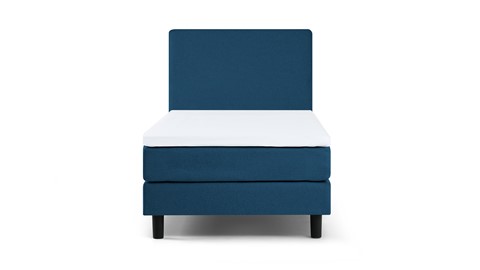 Boxspring California vlak met gestoffeerd matras 1-persoons, blauw