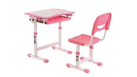 Bureau met bureaustoel Comfortline 201, roze