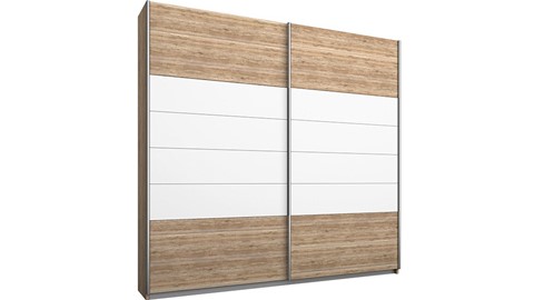 Schuifdeurkast Soria, eiken/wit