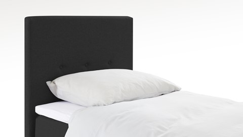 Boxspring Illinois vlak met gestoffeerd matras 1-persoons, zwart