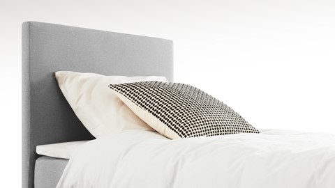 Boxspring California vlak met gestoffeerd matras 1-persoons, lichtgrijs