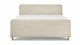 Boxspring Round vlak met gestoffeerd matras en voetbord, beige