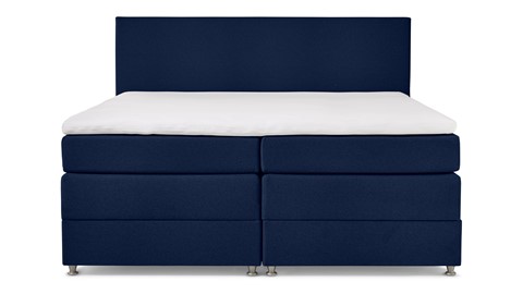 Opbergboxspring Square met gestoffeerde matras., blauw