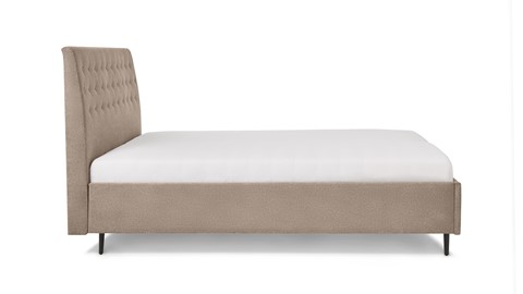 Bed Luxe met hoofdbord Button, grijs