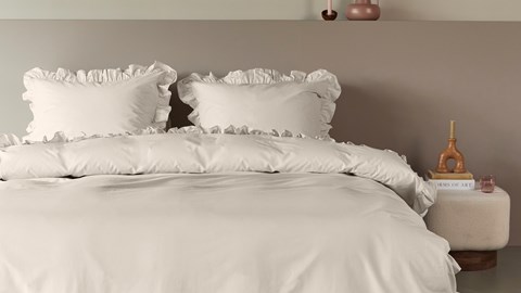 Dekbedovertrek Uni Ruffle, sand