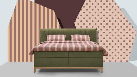 Opbergbox Nox met topmatras, donkergroen