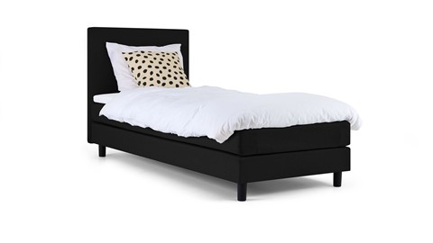 Box Alaska vlak met gestoffeerd matras 1-persoons, zwart