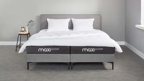 Box Oxford met Maxi Pocket matras, lichtgrijs