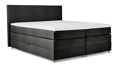 Opbergboxspring Square met gestoffeerd matras, europa donkergrijs