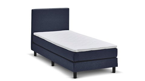 Boxspring California vlak met gestoffeerd matras, blauw