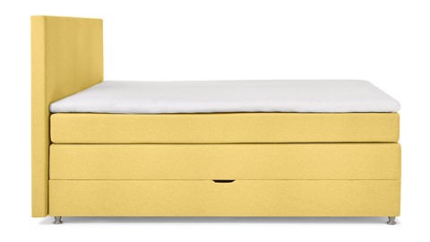 Opbergboxspring Square met gestoffeerde matras., geel