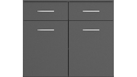 Commode Reno met 2 laden en 2 deuren, grijs metallic