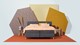 Boxspring Round vlak met gestoffeerd matras, antraciet