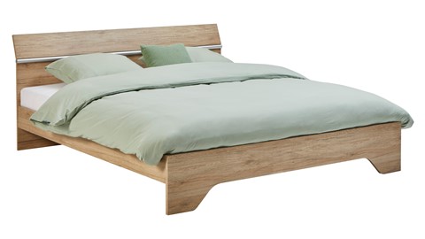 Bed Wald met lattenbodem en polyether matras, eiken