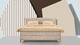 Boxspring Nove vlak met gestoffeerde matras, beige