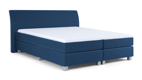 Boxspring Morero vlak met gestoffeerd matras, blauw