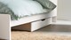 Bed Wald met lattenbodem, polyether matras en 2opbergladen, wit