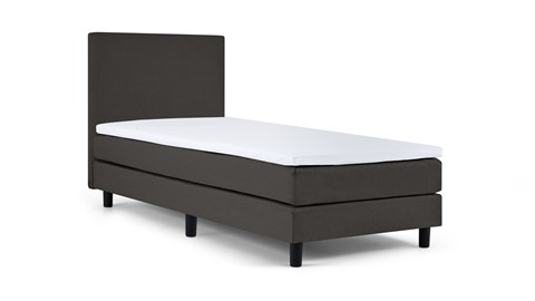 Boxspring California vlak met gestoffeerd matras 1-persoons, donkergrijs