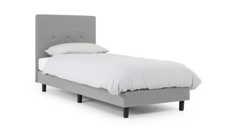 Boxspring Illinois vlak met Bridge matras 1-persoons, lichtgrijs