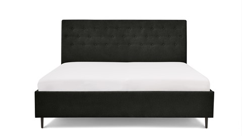 Bed Luxe met hoofdbord Button, zwart