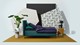 Boxspring Blocks vlak met gestoffeerd matras, groen