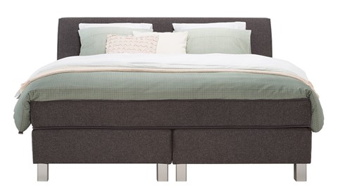 Boxspring Morero vlak met gestoffeerd matras, antraciet