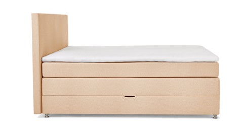 Opbergboxspring Square met gestoffeerd matras, europa beige
