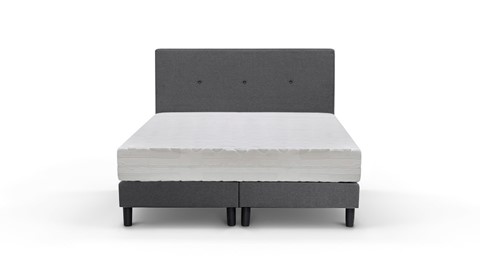 Boxspring Illinois vlak met Bridge matras, donkergrijs