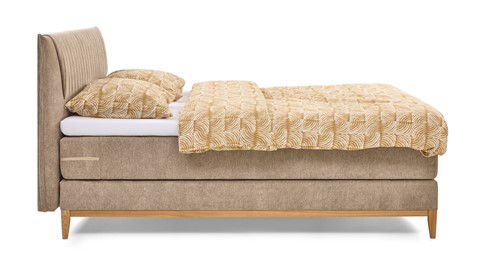 Boxspring Nove vlak met gestoffeerde matras, creme
