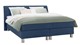 Boxspring Morero vlak met gestoffeerd matras, blauw