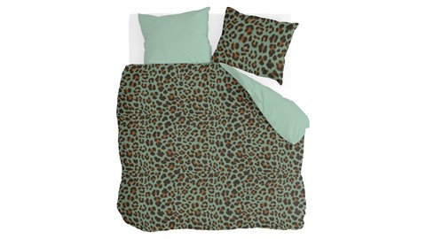 Dekbedovertrek Lazy Leopard, groen